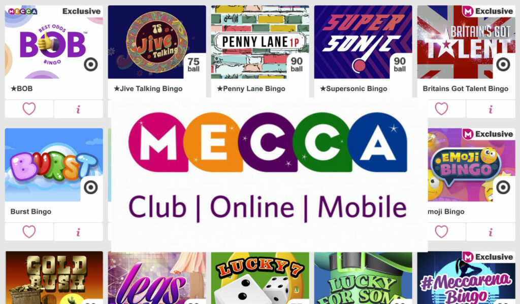 You can play a variety of bingo games at Mecca Bingo